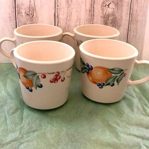 4 PC Corningware Orange Abundace Mugs